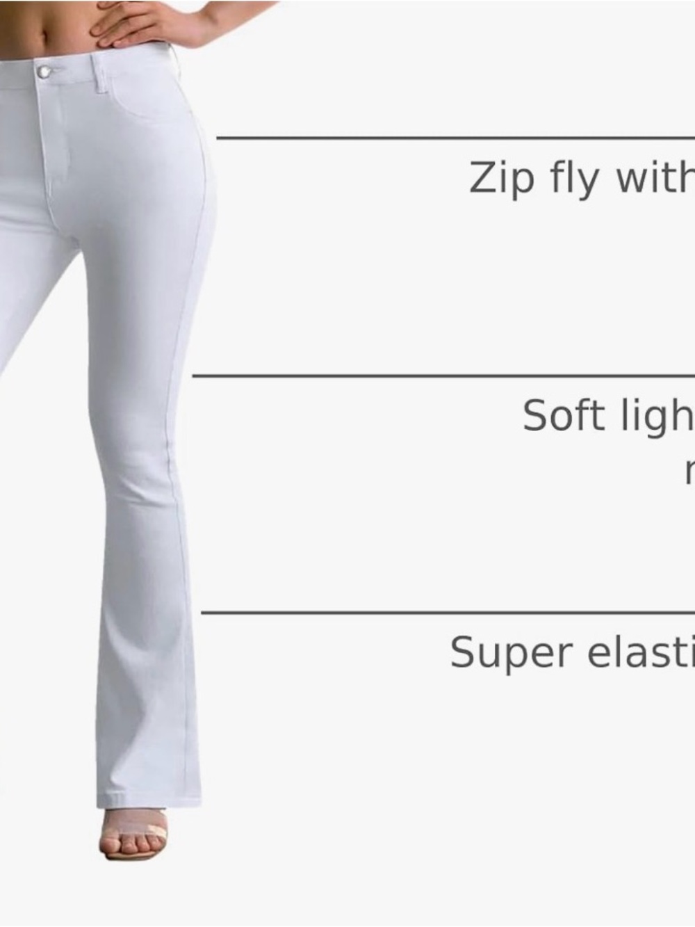 White High-Rise Flared Jeans - Picture 3 of 4